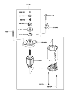 Kawasaki Fr651v-As05 Starter Diagram and Parts List for Z-FORCES48LP 17AP5BHB-17AP5BHB710 Cub Cadet Lawn Tractor
